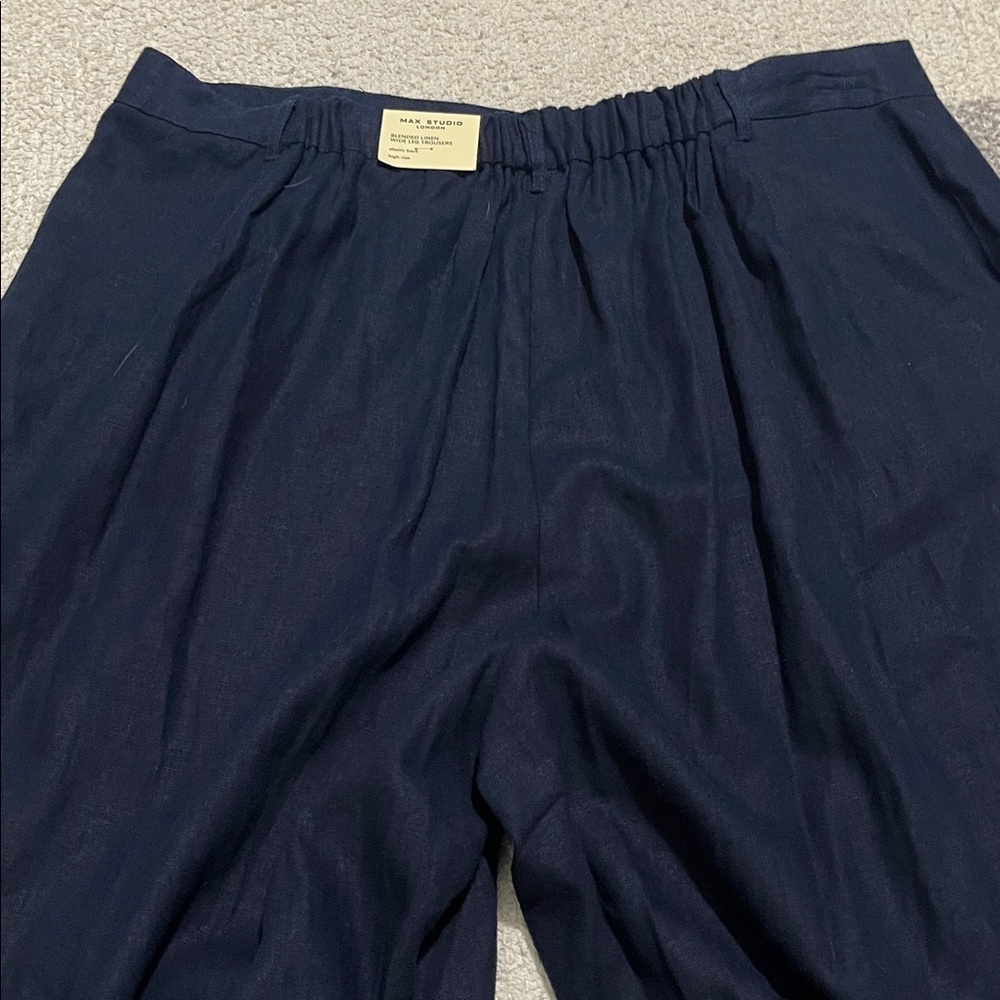 NWT- Max Studio - 2X. Linen Blend Wide Leg Trouser - Picture 4 of 8